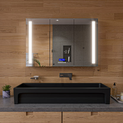 ALFI brand  AB48TRBM 48" Black Matte Above Mount Fireclay Bathroom Trough Sink