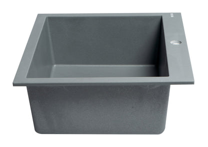 ALFI brand AB2420DI 24" Drop-In Single Bowl Granite Composite Kitchen Sink