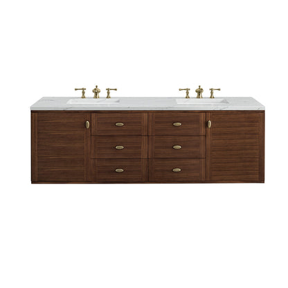 Amberly 72" Double Vanity Cabinet, Mid-Century Walnut