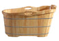 ALFI brand  AB1187 57" Free Standing Rubber Wooden Soaking Bathtub with Headrest