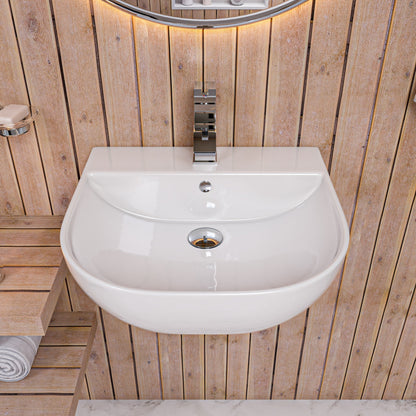 ALFI brand  AB110  20" White D-Bowl Porcelain Wall Mounted Bath Sink