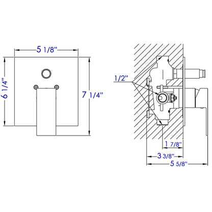 ALFI brand AB5601 Shower Valve with Square Lever Handle and Diverter