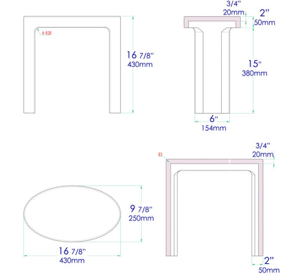 ALFI brand  ABST66BM Black Matte Solid Surface Resin Bathroom / Shower Stool