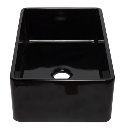 ALFI brand AB3320SB 33 inch Black Reversible Single Fireclay Farmhouse Kitchen Sink