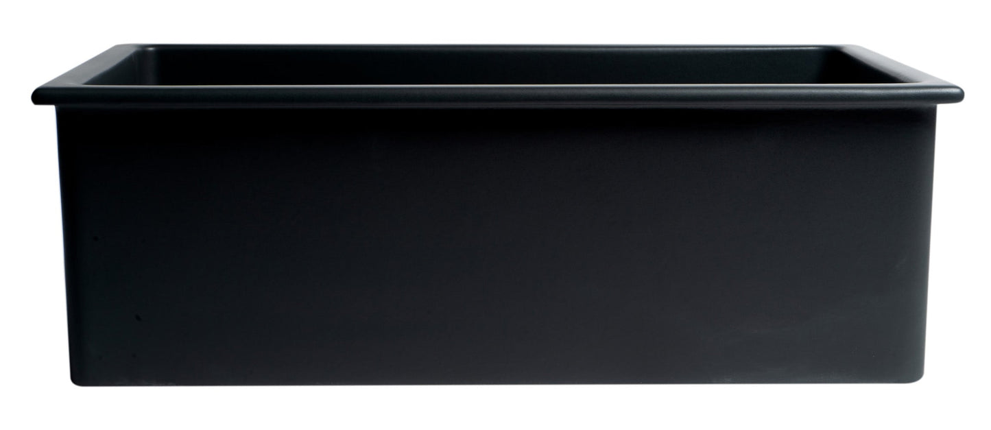 ALFI brand AB3018UD 30" x 18" Fireclay Undermount / Drop In Fireclay Kitchen Sink