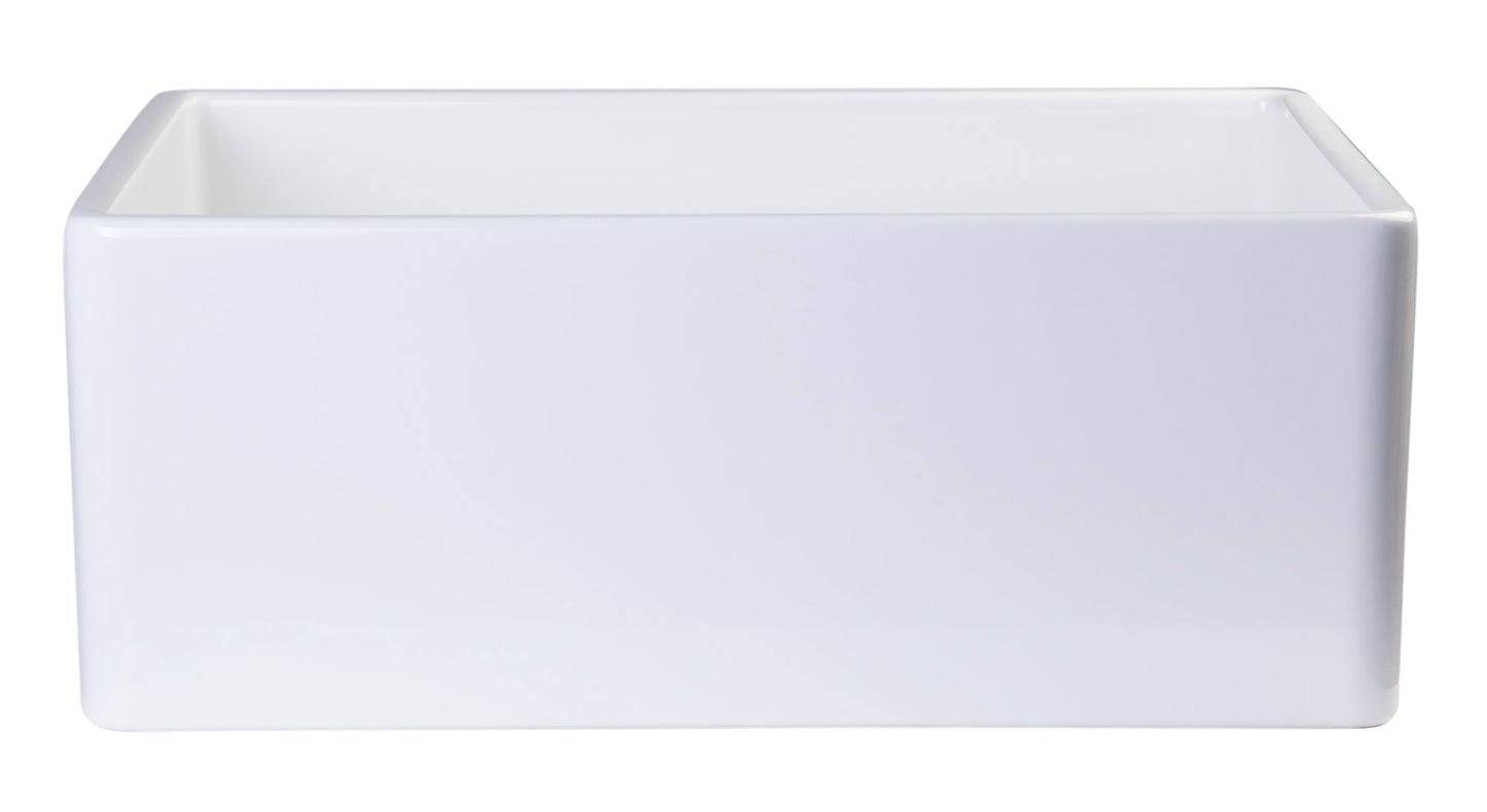ALFI brand AB505 AB505-W White 26" Contemporary Smooth Apron Fireclay Farmhouse Kitchen Sink