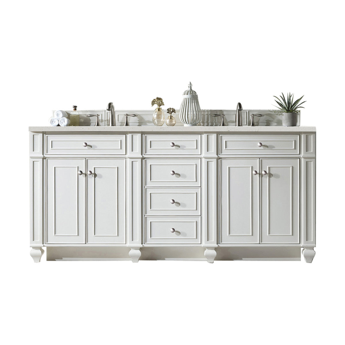 Bristol 72" Double Vanity Cabinet, Bright White