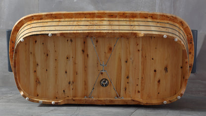 ALFI brand  AB1130 65" 2 Person Free Standing Cedar Wooden Bathtub with Fixtures & Headrests