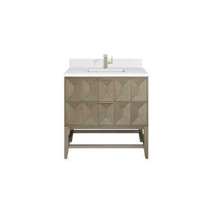 Emmeline 36" Single Vanity Cabinet, Pebble Oak