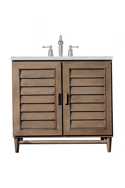 Portland 36" Single Vanity Cabinet, Whitewashed Walnut