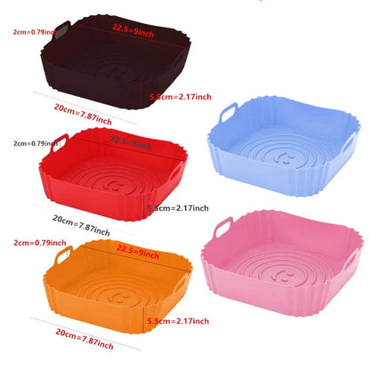 Reusable Silicone Airfryer Pan Liner – Non-Stick Baking Tray for Ovens