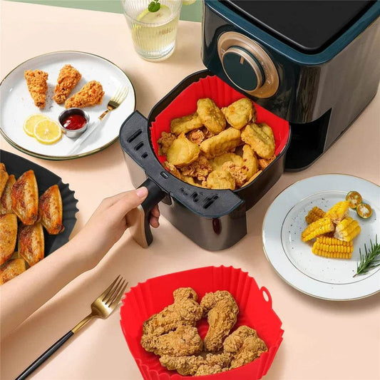 Reusable Silicone Airfryer Pan Liner – Non-Stick Baking Tray for Ovens