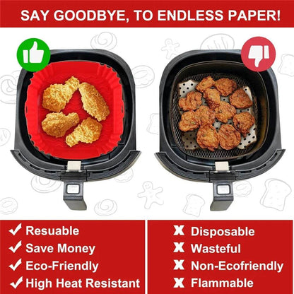 Reusable Silicone Airfryer Pan Liner – Non-Stick Baking Tray for Ovens