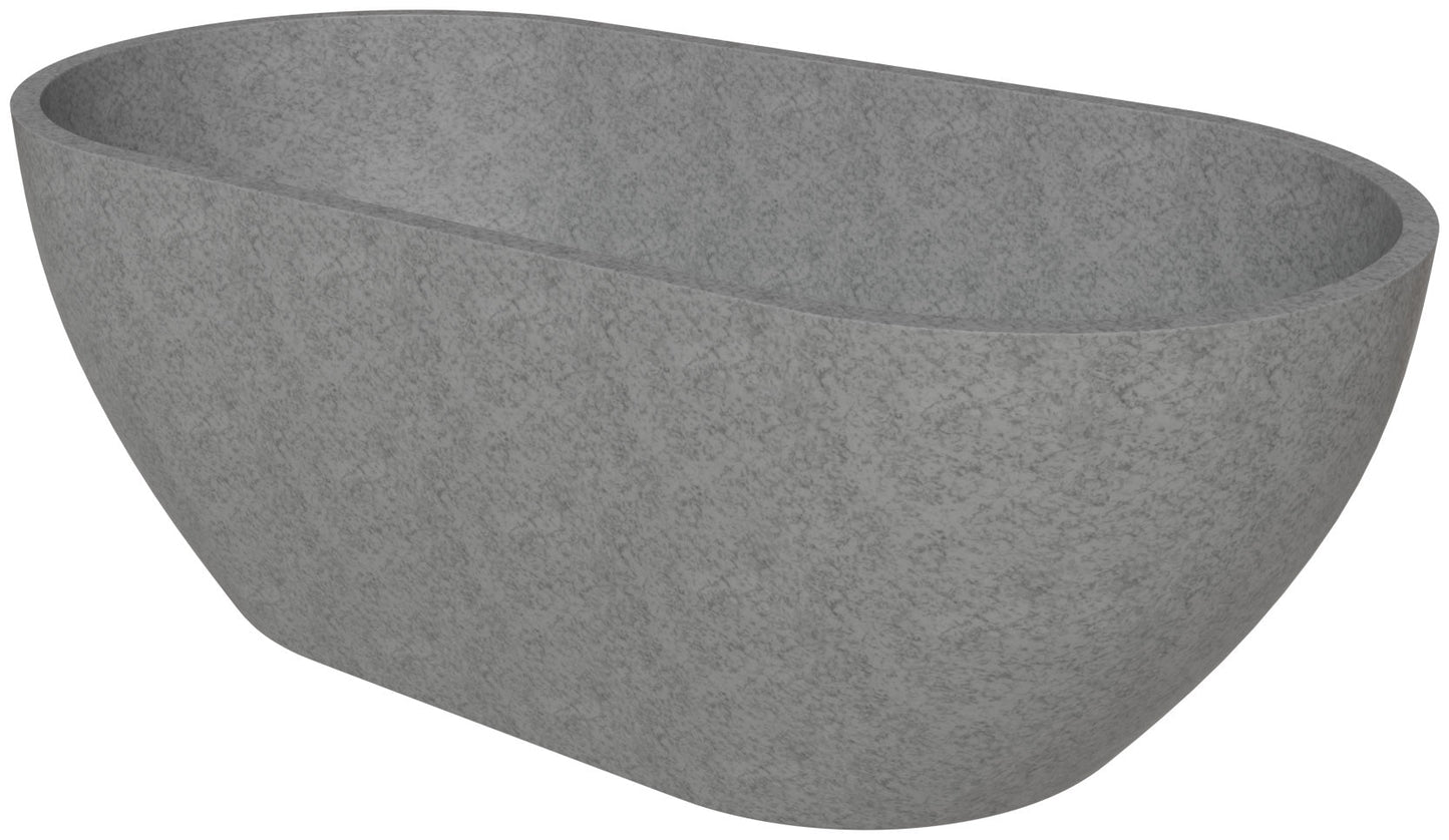 ALFI brand  ABCO59TUB 59" Solid Concrete Oval Freestanding Bathtub