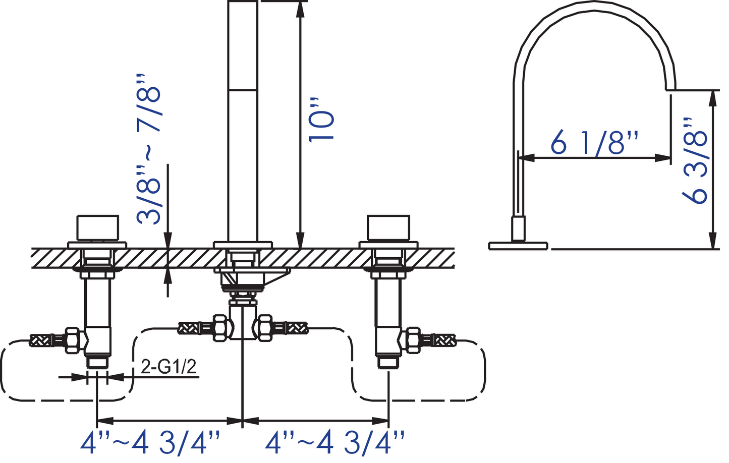 ALFI brand AB1336 Gooseneck Widespread Bathroom Faucet