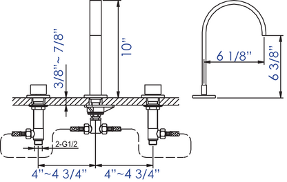 ALFI brand AB1336 Gooseneck Widespread Bathroom Faucet