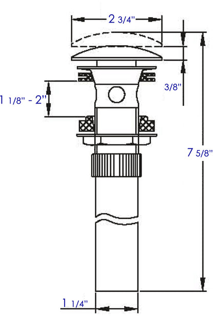 ALFI brand AB9056 Matte Pop Up Drain with Overflow