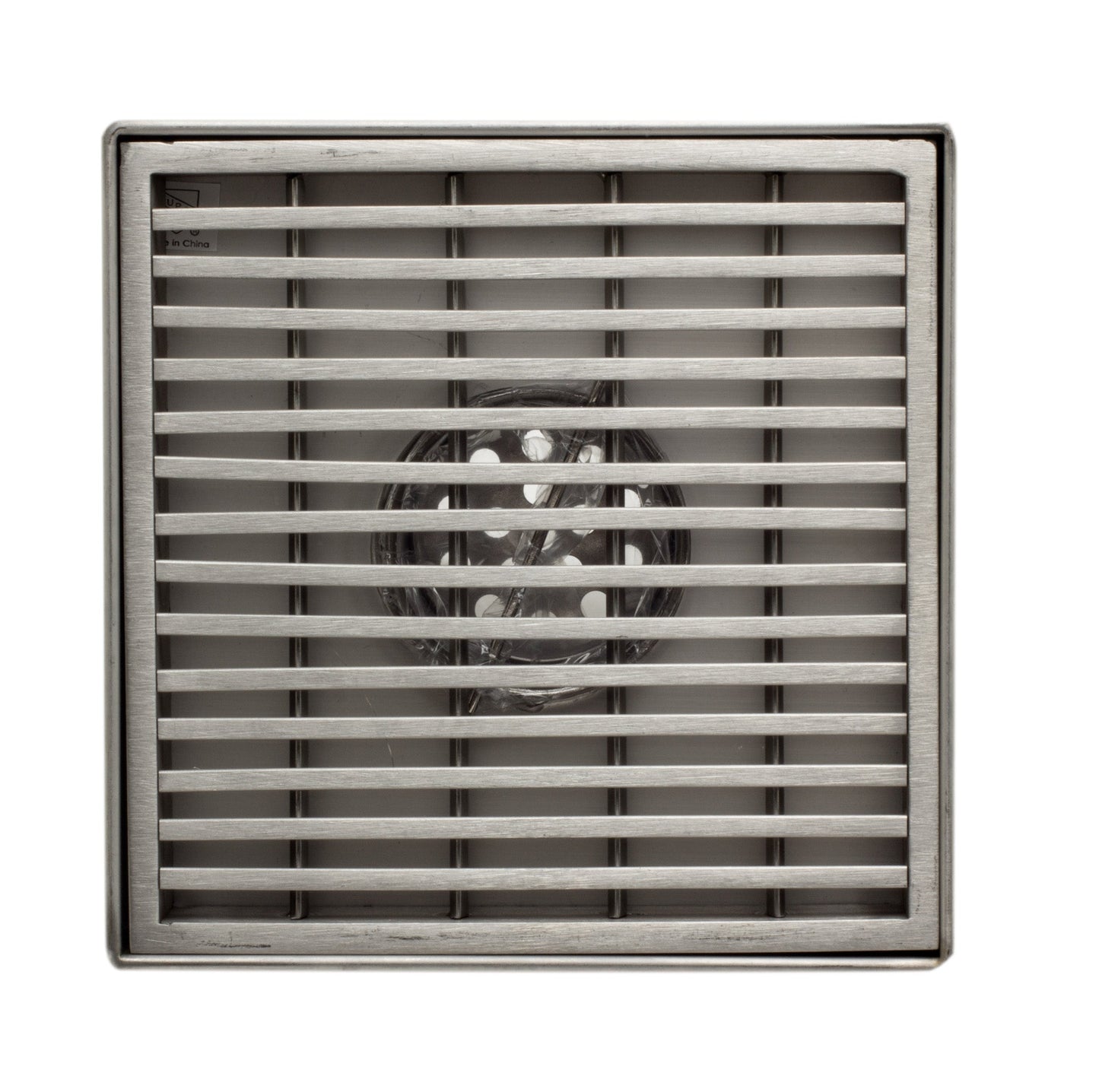 ALFI brand  ABSD55D 5" x 5" Square Stainless Steel Shower Drain with Groove Lines