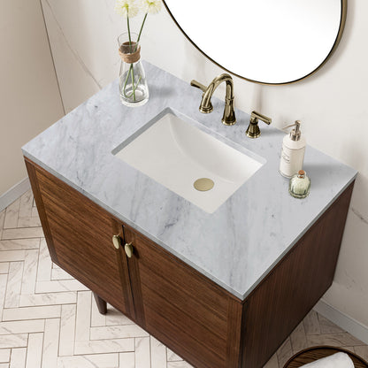 Amberly 36" Single Vanity Cabinet, Mid-Century Walnut