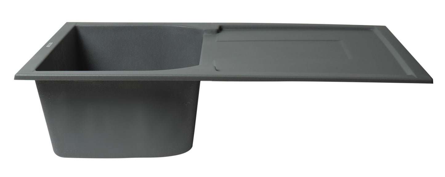 ALFI brand AB1620DI 34" Single Bowl Granite Composite Kitchen Sink with Drainboard
