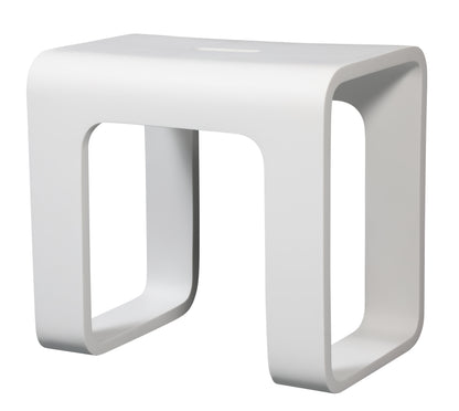 ALFI brand  ABST99 White Matte Solid Surface Resin Bathroom / Shower Stool
