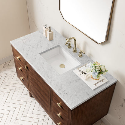 Amberly 48" Single Vanity Cabinet, Mid-Century Walnut