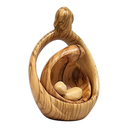 Nesting Style Holy Family Nesting Carved Nativity - Olive Wood - 4.5 Inch