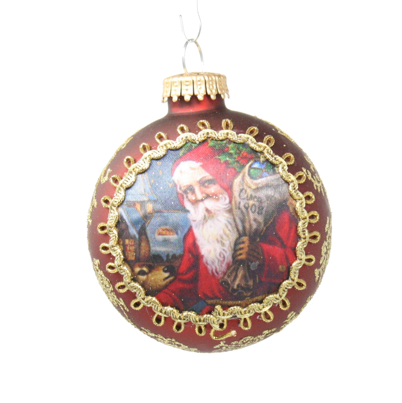 Historic Santa on Silk 2025 Ornament - 1908 Samiklos