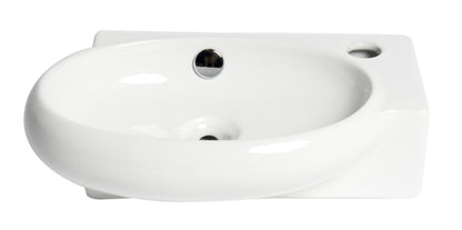 ALFI brand  ABC117 White 17" Small Wall Mounted Ceramic Sink with Faucet Hole