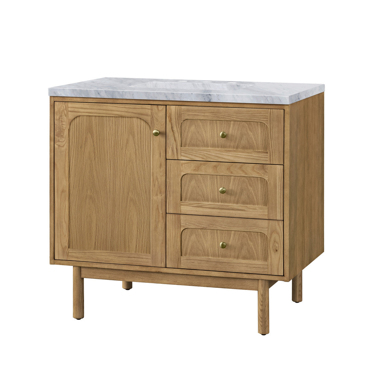 Laurent 36" Single Vanity Cabinet, Light Natural Oak