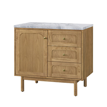 Laurent 36" Single Vanity Cabinet, Light Natural Oak