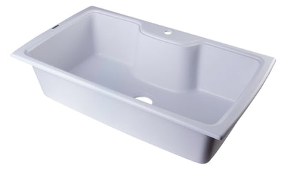 ALFI brand AB3520DI 35" Drop-In Single Bowl Granite Composite Kitchen Sink