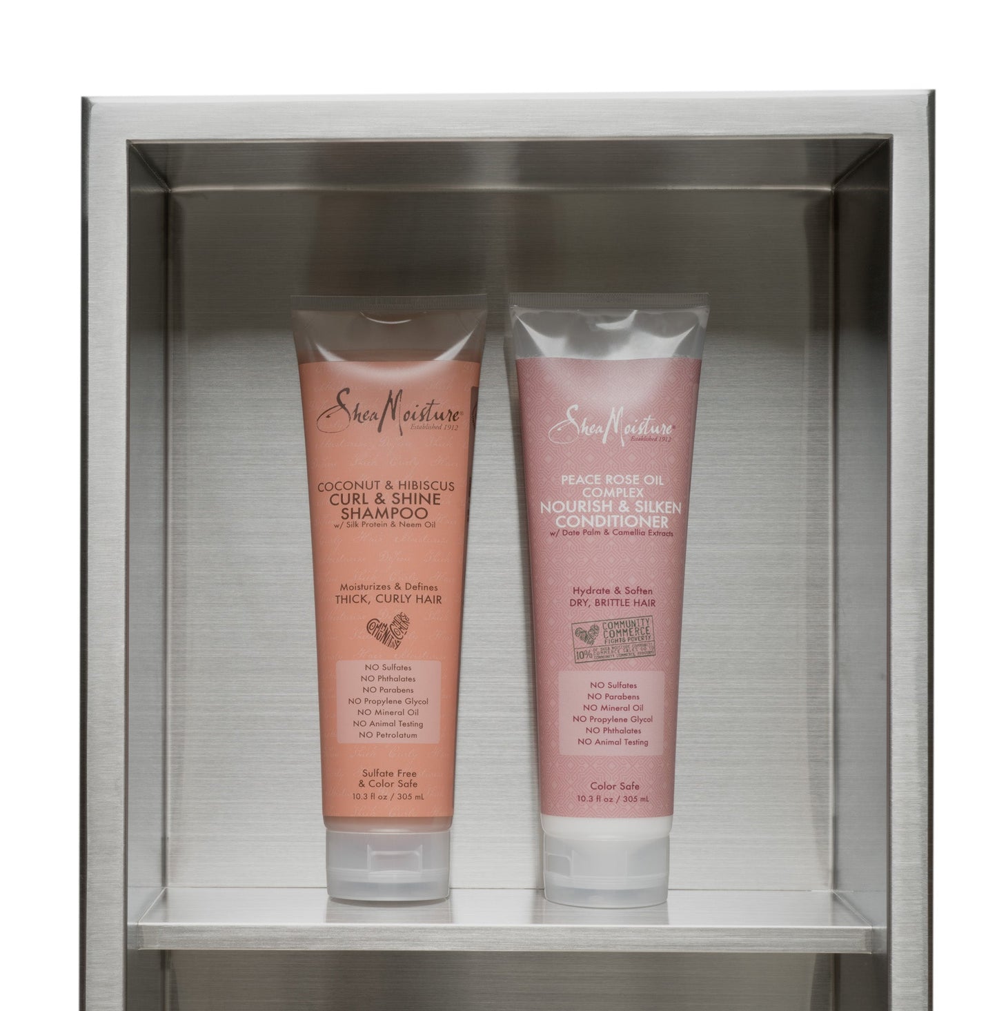 ALFI brand ABN1224 12 x 24  Vertical Double Shelf Bath Shower Niche