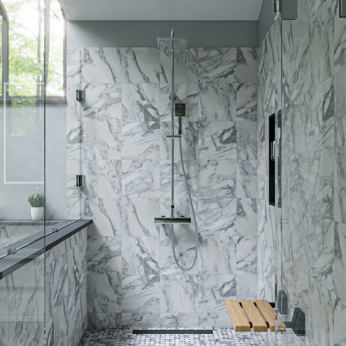 ALFI brand AB2862 Square Style Thermostatic Exposed Shower Set