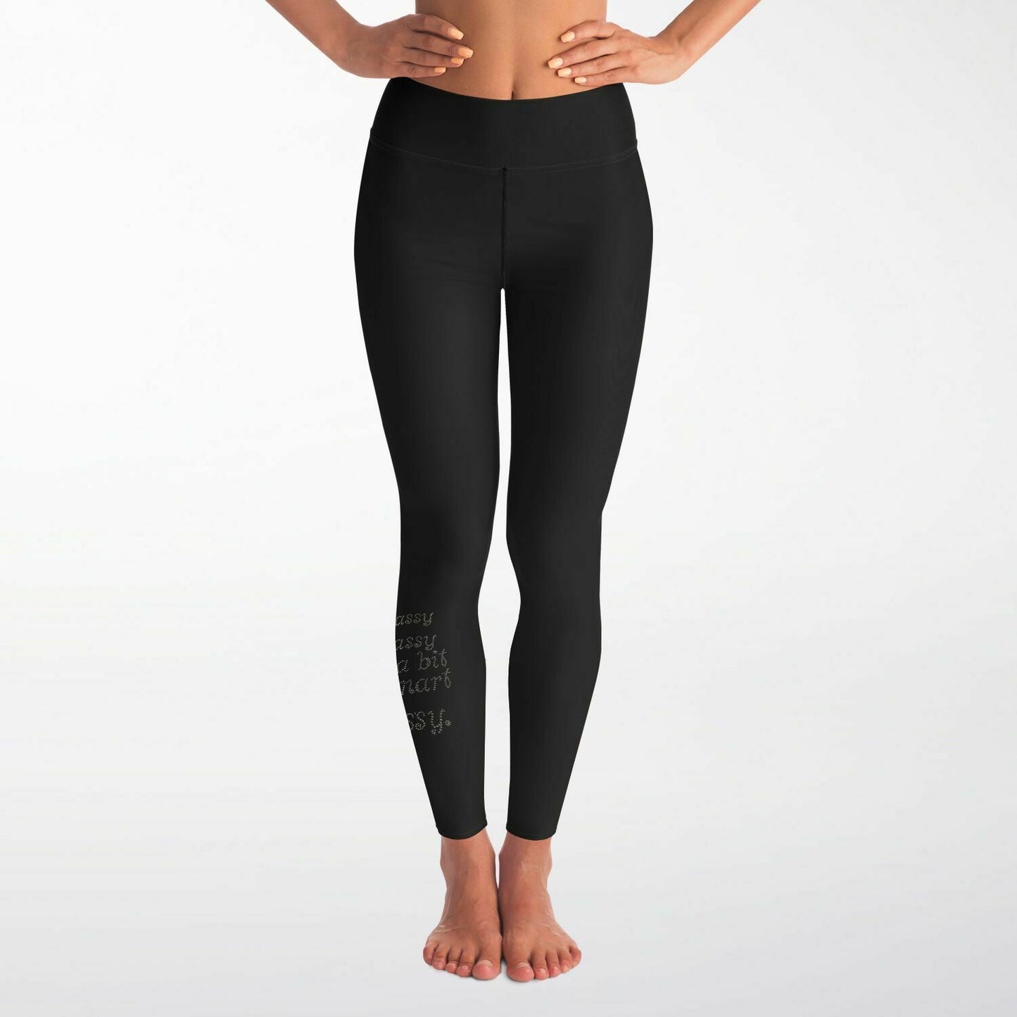 Classy Smart Assy Full Length Rhinestone Leggings with Pockets