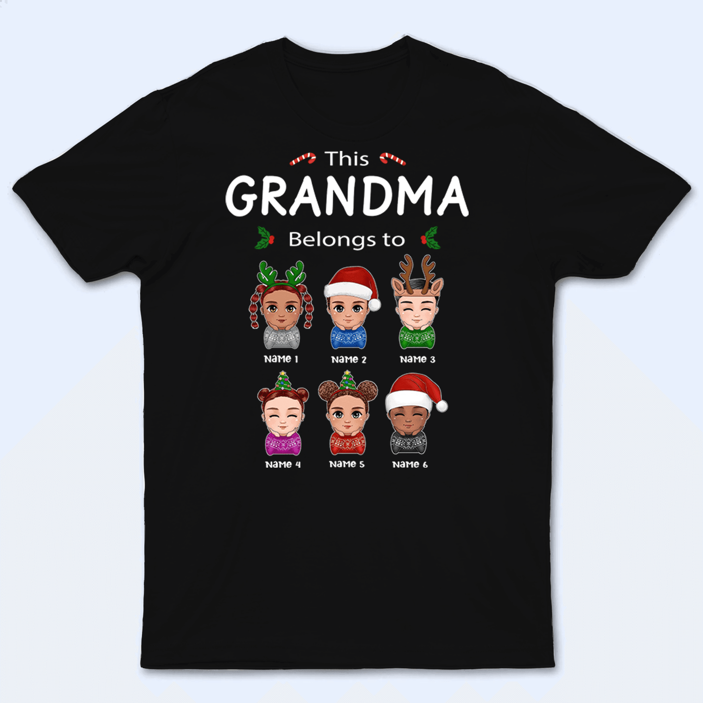 Your Lovely Grandma Christmas - Personalized Custom T Shirt - Birthday, Loving, Funny Gift for Grandfather/Dad/Father, Husband, Grandparent