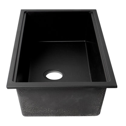 ALFI brand AB3418SBUM 33" Granite Composite Workstation Step Rim Single Bowl Undermount Sink with Accessories