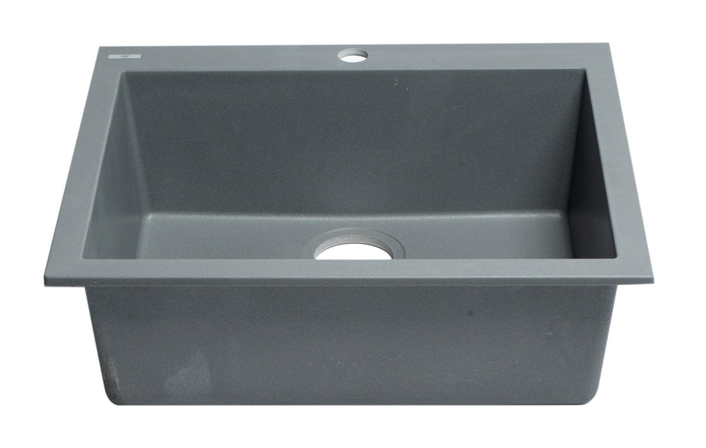 ALFI brand AB2420DI 24" Drop-In Single Bowl Granite Composite Kitchen Sink