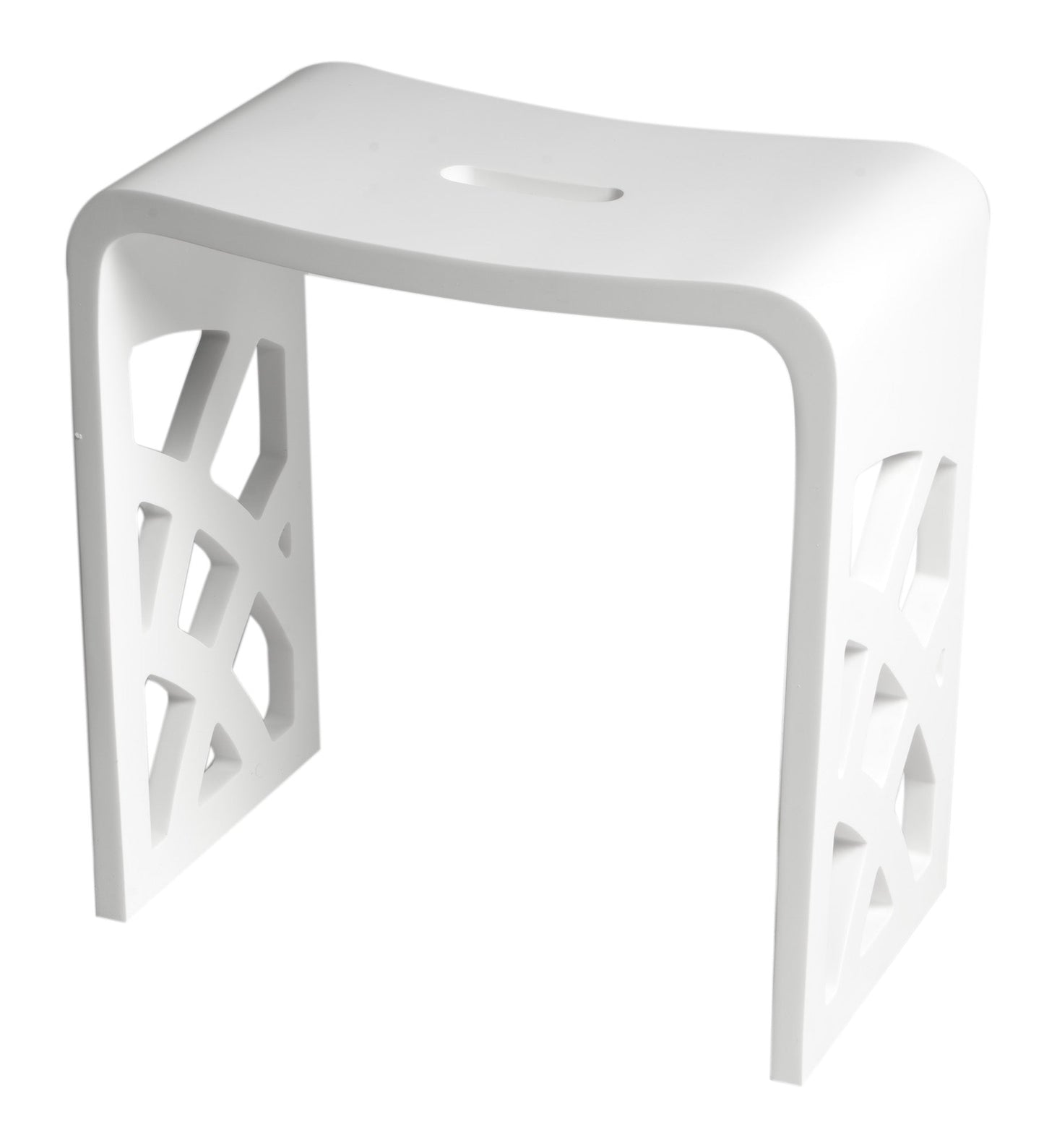 ALFI brand  ABST88 Designer White Matte Solid Surface Resin Bathroom / Shower Stool