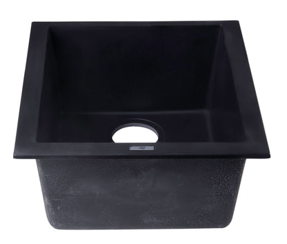 ALFI brand AB1720UM 17" Undermount Rectangular Granite Composite Kitchen Prep Sink