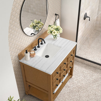 Malibu 36" Single Vanity Cabinet, Amber Birch