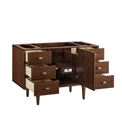 Amberly 48" Single Vanity Cabinet, Mid-Century Walnut