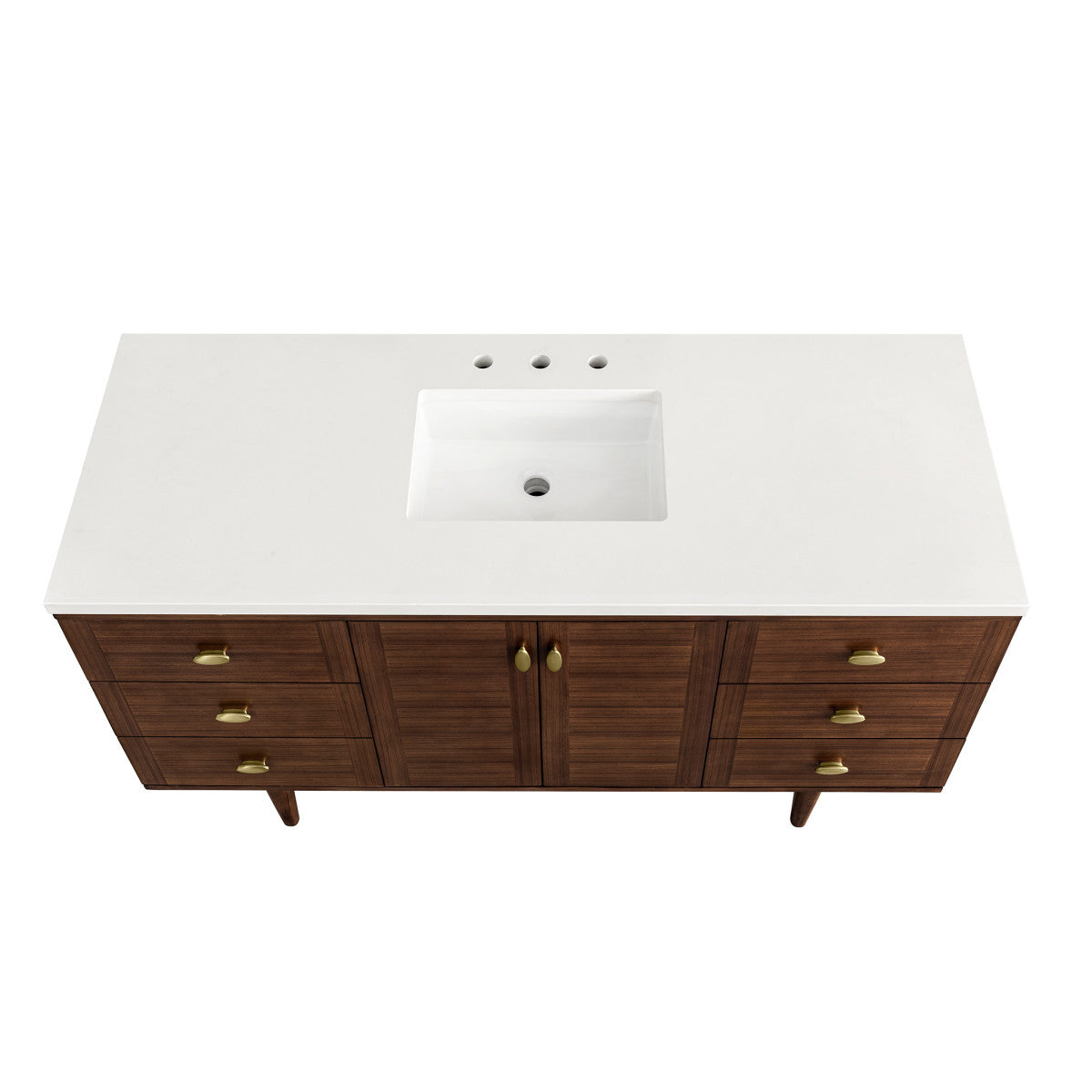 Amberly 60" Single Vanity Cabinet, Mid-Century Walnut