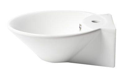 ALFI brand  ABC113 White 17" Round Wall Mounted Ceramic Sink with Faucet Hole