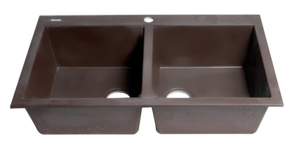 ALFI brand AB3420DI 34" Drop-In Double Bowl Granite Composite Kitchen Sink