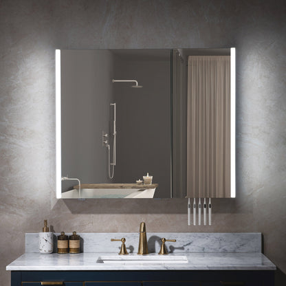WOODBRIDGE Contemporary 36”W X 30"H Surface Mount Frameless 2 Doors Medicine Cabinet with Mirror Defogger and soft close hinges