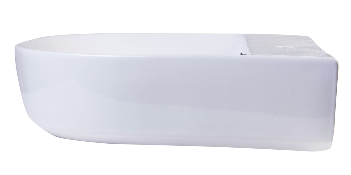 ALFI brand  AB110  20" White D-Bowl Porcelain Wall Mounted Bath Sink