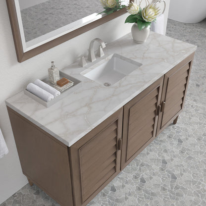Portland 60" Single Vanity Cabinet, Whitewashed Walnut
