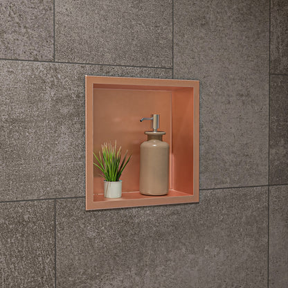 ALFI brand ABNP1212 12" x 12" Stainless Steel Square Single Shelf Shower Niche