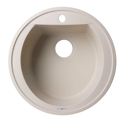 ALFI brand AB2020DI 20" Drop-In Round Granite Composite Kitchen Prep Sink